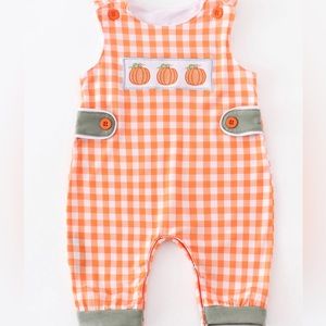 Pumpkin Sage Boy Romper